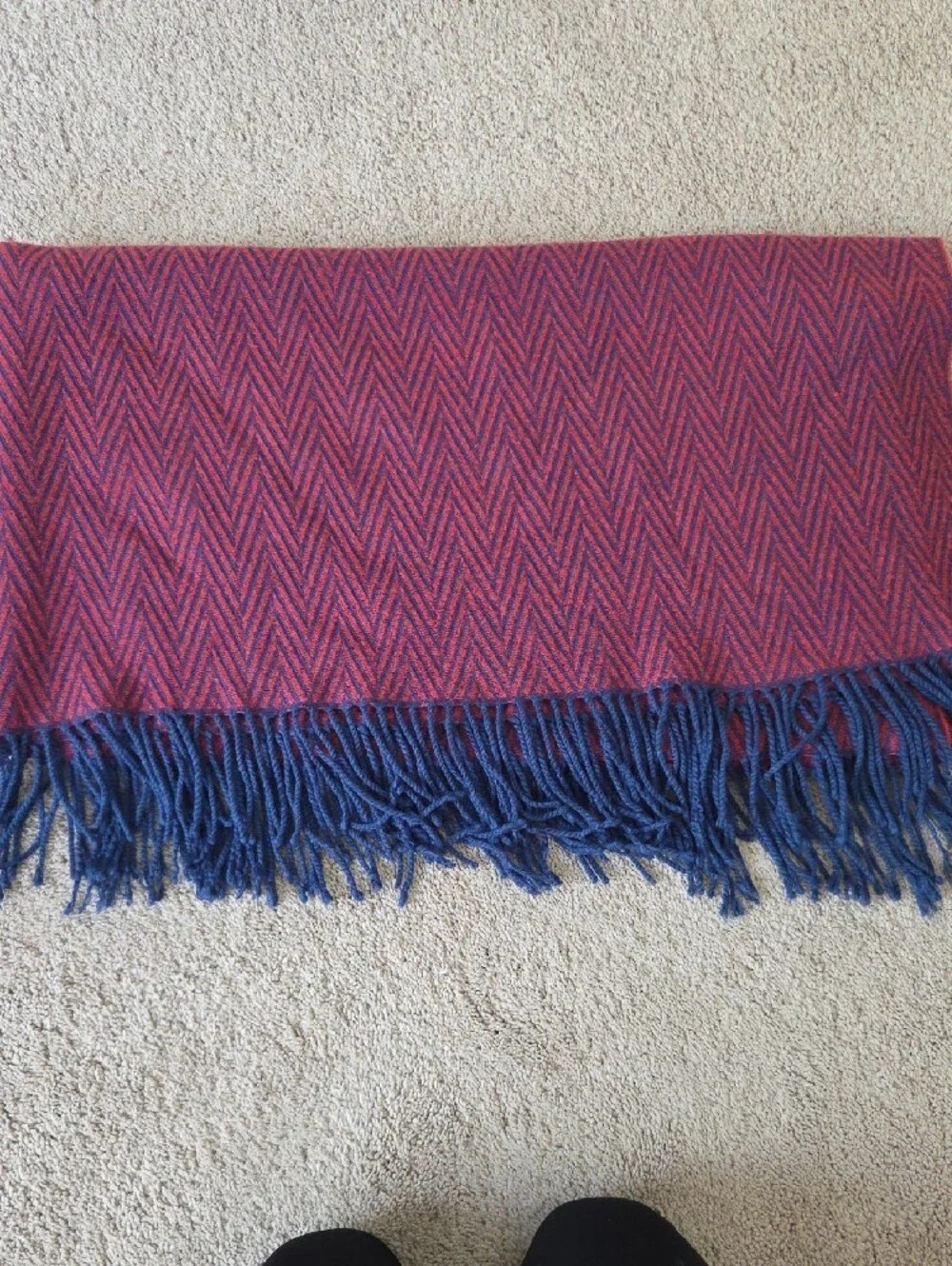 MacKenzie-Childs Red And Blue Chevron Throw 50x60
